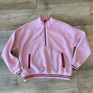 Bright Pink Soft Fleece Half Zip Pullover